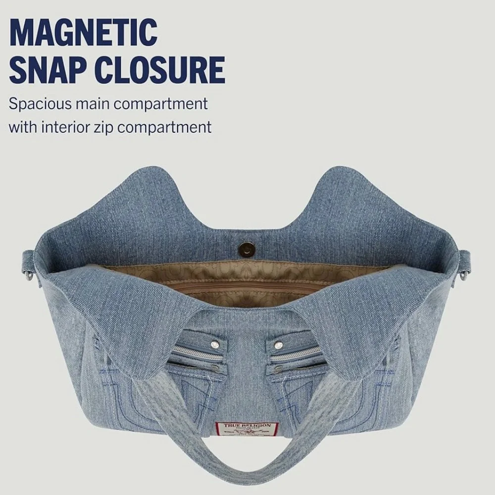 True Religion Denim Horseshoe Stitch Tote - Picture 6 of 7